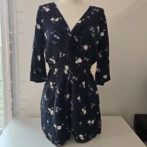 Abercrombie & Fitch Navy Floral Romper